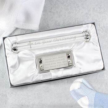 Personalised Christening Certificate Holder With Stand, 3 of 7