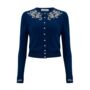 Hand Beaded Cardigan In Navy Vintage 1940s Style, thumbnail 1 of 2