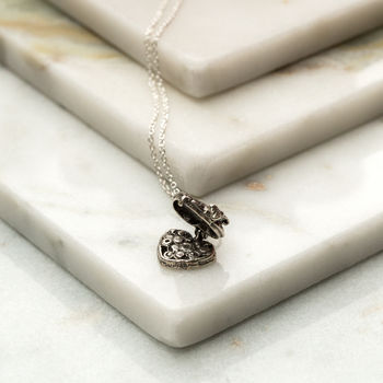 Vintage Inspired Heart Chocolate Box Charm Necklace, 3 of 8