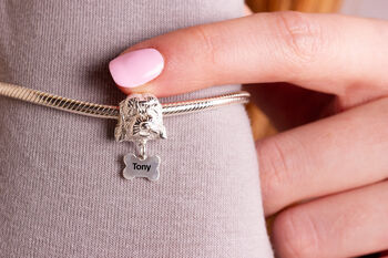 Personalised Silver Cockapoo Head Bead Charm, 4 of 8