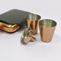 Copper Hip Flask Set With Personalised Leather Sleeve, thumbnail 8 of 12