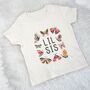Butterfly Big Sis Lil Sis Natural T Shirt Set, thumbnail 2 of 4