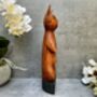 32cm Handcarved Lotus Yoga Cat Wooden Ornament Decor, thumbnail 6 of 12