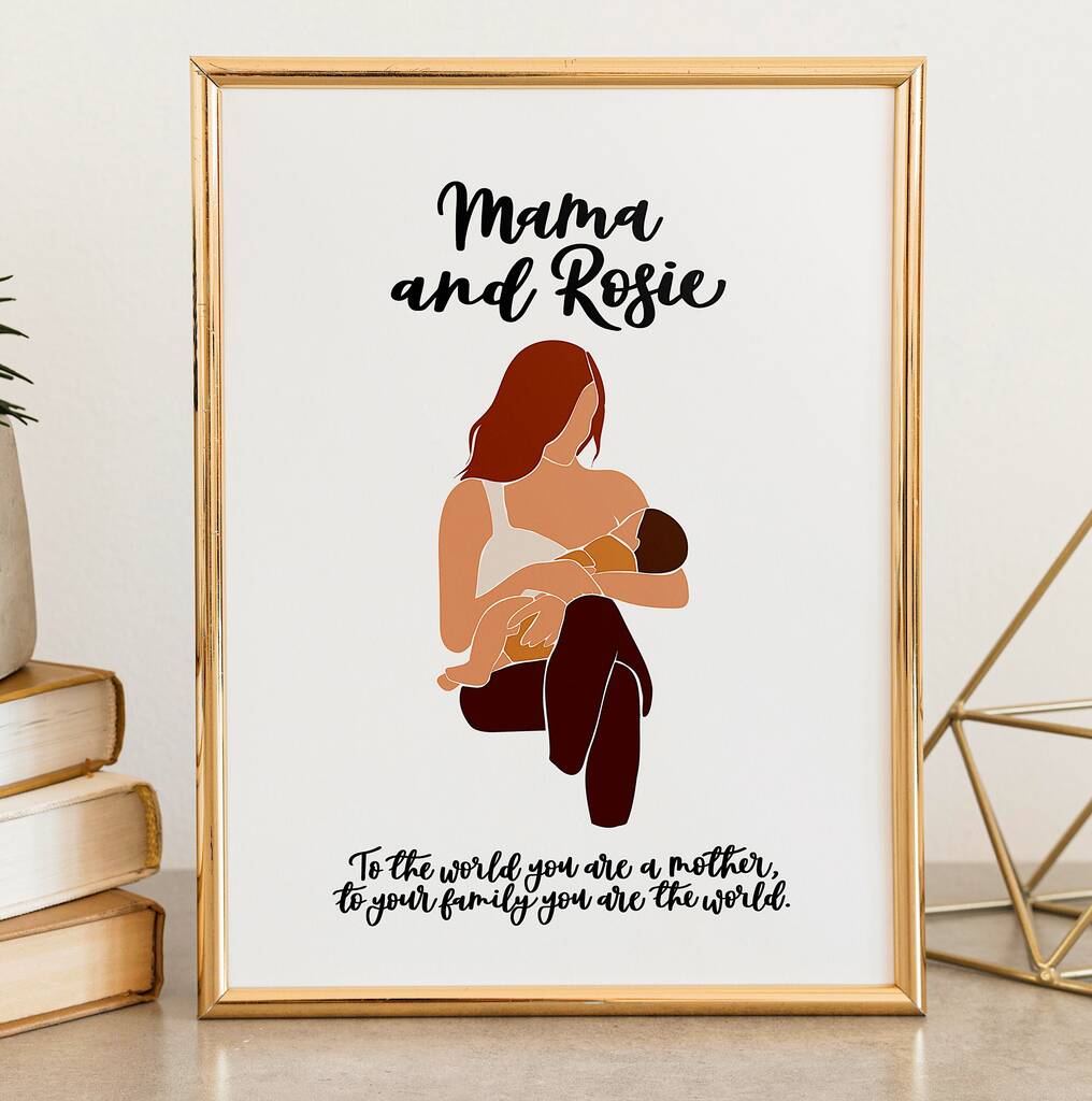 Customisable Breastfeeding Mother And Baby Illustration By Izzy & Pop ...