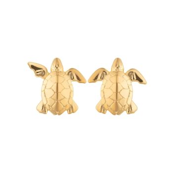 Turtle Stud Earrings, Sterling Silver Or Gold Plated, 10 of 11