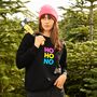 Neon Rainbow Ho Ho No Anti Christmas Sweatshirt Jumper, thumbnail 1 of 4