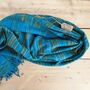 Soft Blanket Sea Blue Green Yellow Stripe Sofa Throw, thumbnail 2 of 9