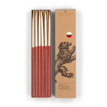 Thin Taper Candles Two Colour Sets Of 12, 10 of 12