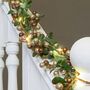 Copper Mistletoe Light Up Christmas Staircase Garland, thumbnail 2 of 4