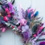 Purple And Gold Dried Flower Christmas Wreath, thumbnail 3 of 3