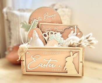 Personalised Easter Wooden Basket Crate, 2 of 11