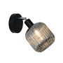 Smoked Reeded Glass Wall Light, thumbnail 1 of 3