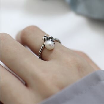 Sterling Silver Dangle Charm Ring, 2 of 3