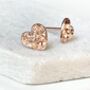 Rose Gold Vermeil Geometrical Heart Stud Earrings, thumbnail 1 of 3