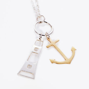 Lighthouse And Anchor Charm Necklace, 5 of 7