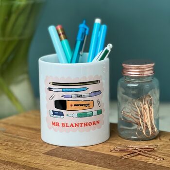 Teacher Iconic Stationary Pen Pot With Positive Words, 7 of 7