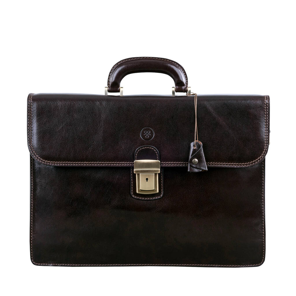 personalised men's classic leather briefcase 'paolo2' by maxwell scott ...