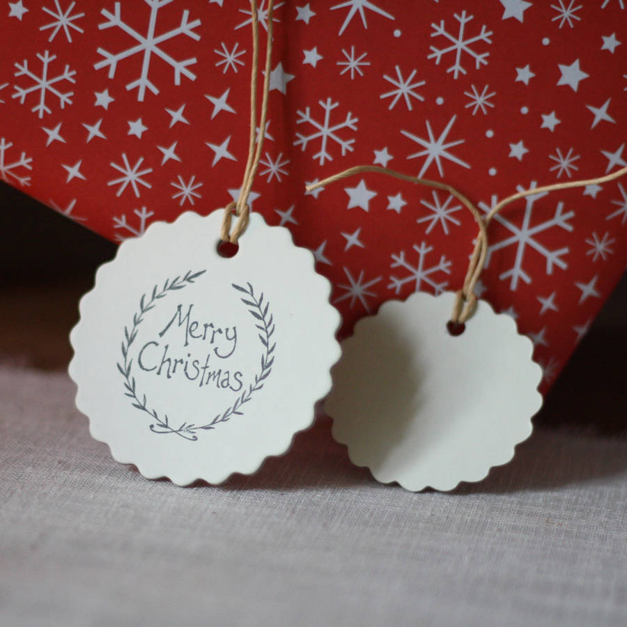 Cream Blank Gift Tags With Scalloped Edges Pack Of 12 By The Wedding