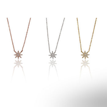 Little Star Necklace Rose Or Gold Plated 925 Silver, 6 of 8