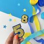 Number Shaped Glitter Birthday Badge, thumbnail 1 of 8