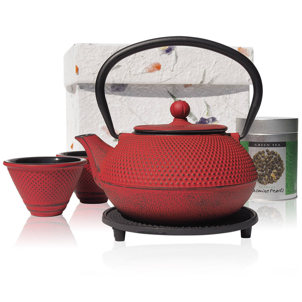 Tetsubin Cast Iron Teapot Set With Cups And Tea By The Exotic Teapot