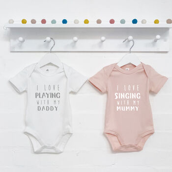 I Love …With My Mummy And Daddy Personalised Babygrows, 6 of 9