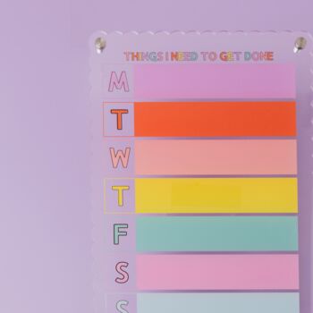 Colourful And Wipeable Wall Mounted Whiteboard Planner | One Week At A Time, 3 of 7