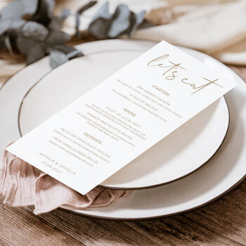 Wedding Menu Minimalistic 'Let's Eat', 3 of 6