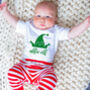 Personalised Elf Christmas Baby Pyjamas, thumbnail 1 of 12