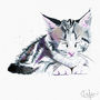 Inky Kitten Illustration Print, thumbnail 4 of 10