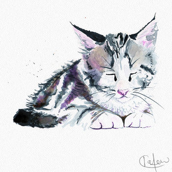 Inky Kitten Illustration Print, 4 of 10