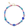 Blue And Purple Natural Stone Beaded Charm Necklace, thumbnail 1 of 2