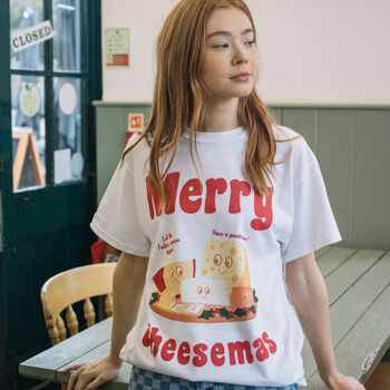 Merry Cheesemas Women's Christmas T Shirt, 3 of 4