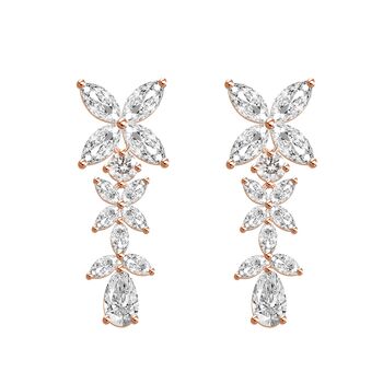 Marquise Diamond Flower Earrings, 2 of 3