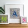 Recycled Personalised Initial Neon Typography Print, thumbnail 5 of 12
