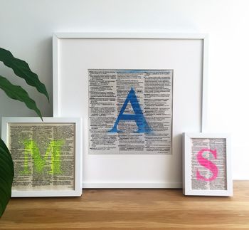 Recycled Personalised Initial Neon Typography Print, 5 of 12