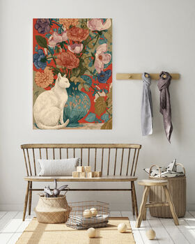 Cat And Vase Still Life Art Print, 4 of 4