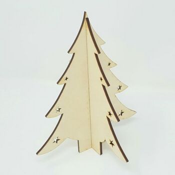 Plywood Christmas Table Decoration Slotted Tree Set, 2 of 4