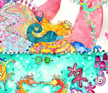 Personalised Mermaid Birthday Card, 4 of 4