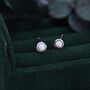 Sterling Silver Tiny Opal Stud Earrings, thumbnail 3 of 12