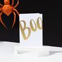 Foiled 'Boo', White Halloween Card, thumbnail 1 of 6