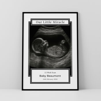 Our Little Miracle Baby Scan Photo Print Personalised New Baby Gift, 3 of 5