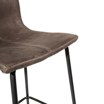 Grayson Moleskin Mussel Brown/Grey Two Kitchen Stools, 4 of 6