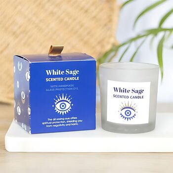 All Seeing Eye White Sage Crystal Chip Candle, 3 of 5