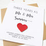 Personalised 3rd Anniversary Card With Leather Heart, thumbnail 3 of 7