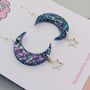 Sparkly Moon And Star Glitter Resin Earrings, thumbnail 2 of 8