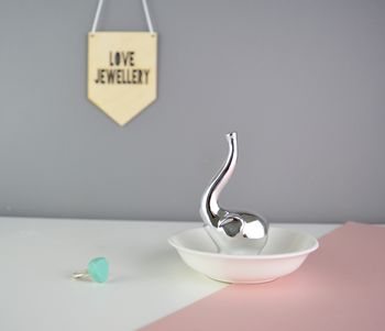 Personalised Elephant Or Cat Ring Stand And Dish, 4 of 9