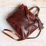 Leather Crossbody Shoulder Bag, Brown, thumbnail 3 of 6