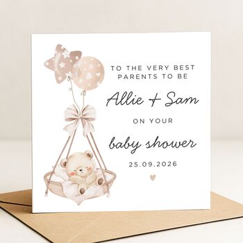 Personalised Baby Shower Card For Parents, 2 of 7