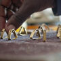 Fair Trade Eco Recycled Paper Half Moon Stud Earrings, thumbnail 7 of 10